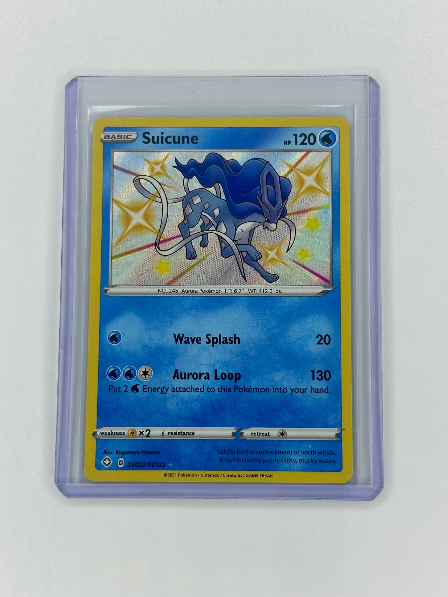 Suicune - SV022/SV122 - Pokemon Shining Fates Sword Shield Shiny Rare Card NM