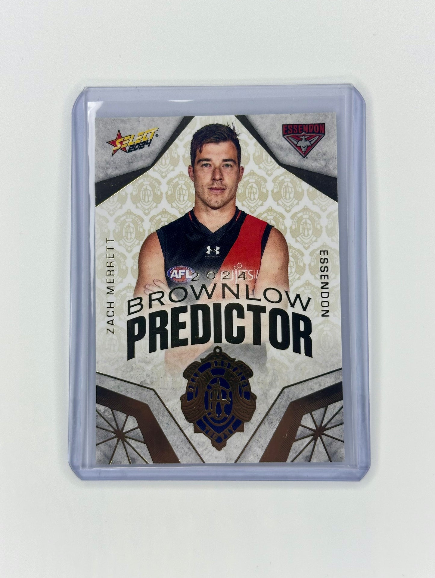 Zach Merrett 2024 AFL Select Footy Stars Gold Brownlow predictor BPG26 #46/315 Essendon