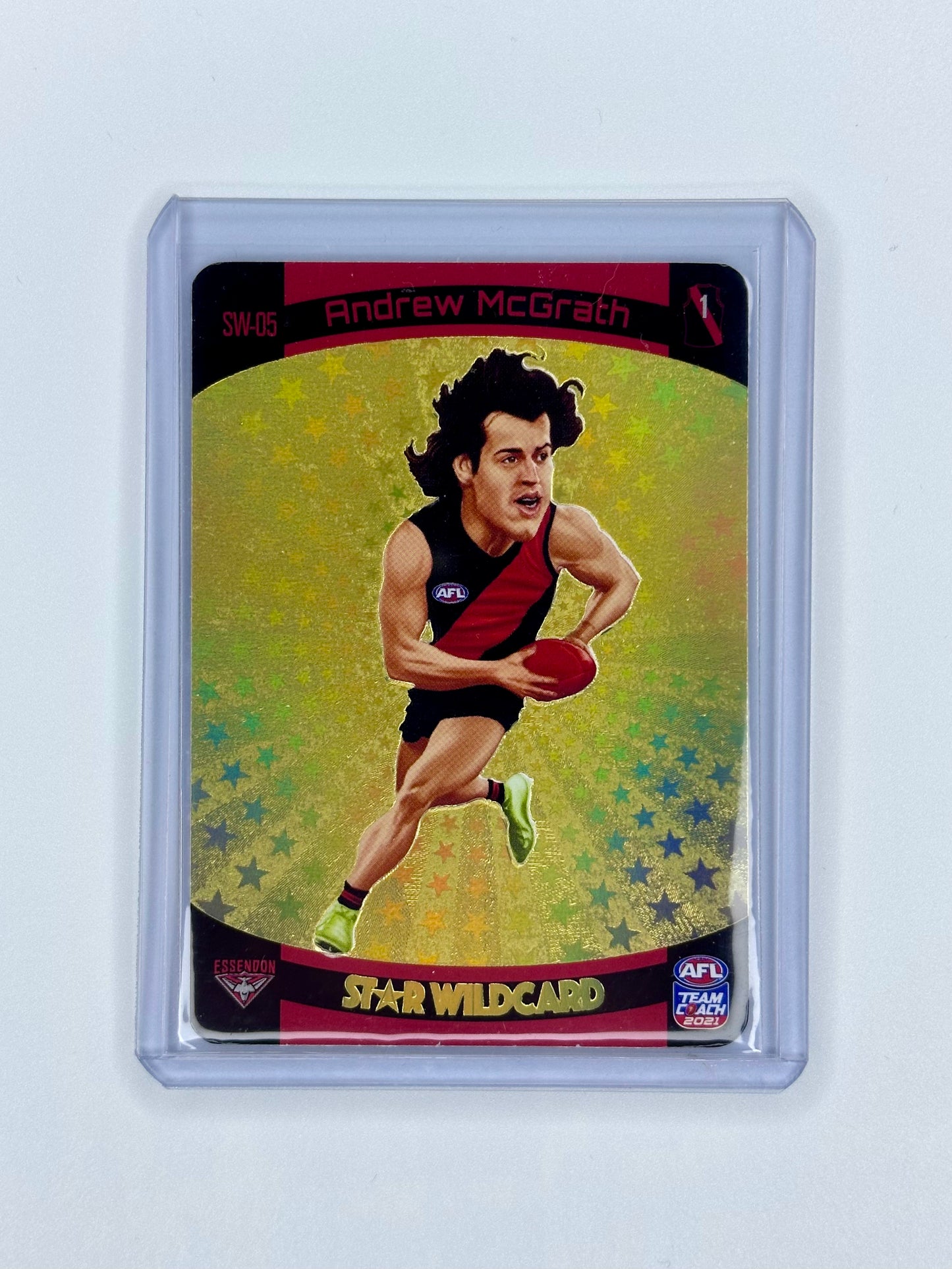 Andrew McGrath 2021 AFL Teamcoach GOLD Star Wildcard SW-05 Essendon