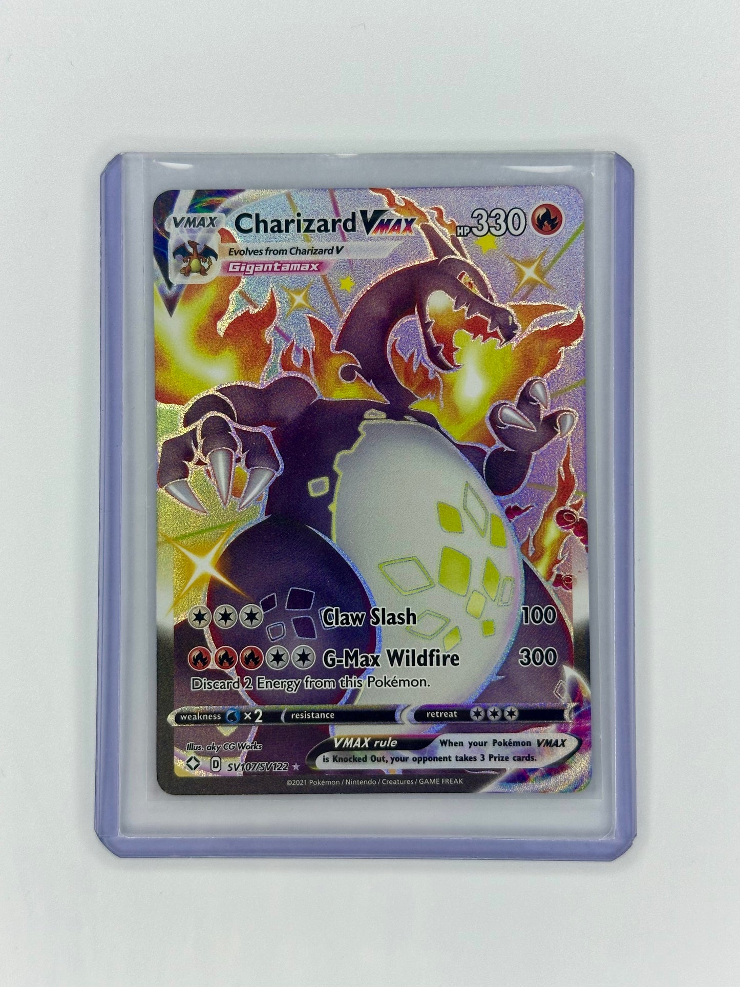 Pokémon TCG Shiny Charizard VMAX SV107/SV122 Shining Fates Full Art Holo #4