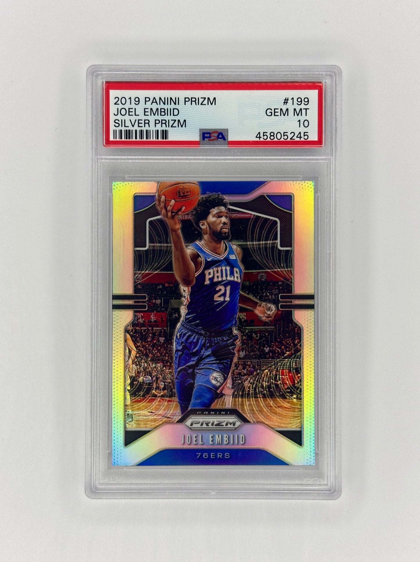 Joel Embiid 2019 Panini Prizm Silver #199 PSA 10