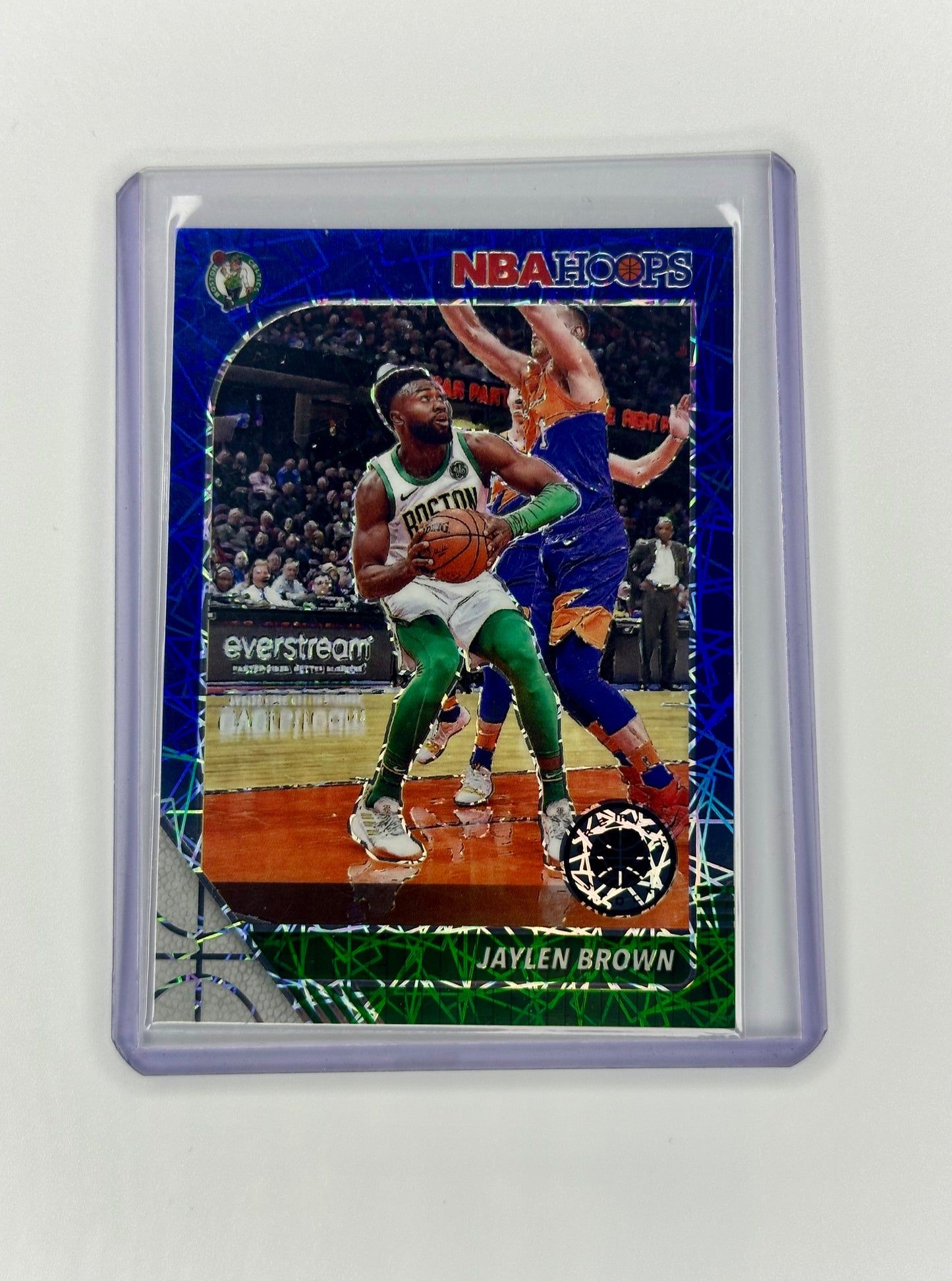 Jaylen Brown 2019-20 Panini NBA Hoops Premium Stock Blue Lazer Prizm 71/99 #7