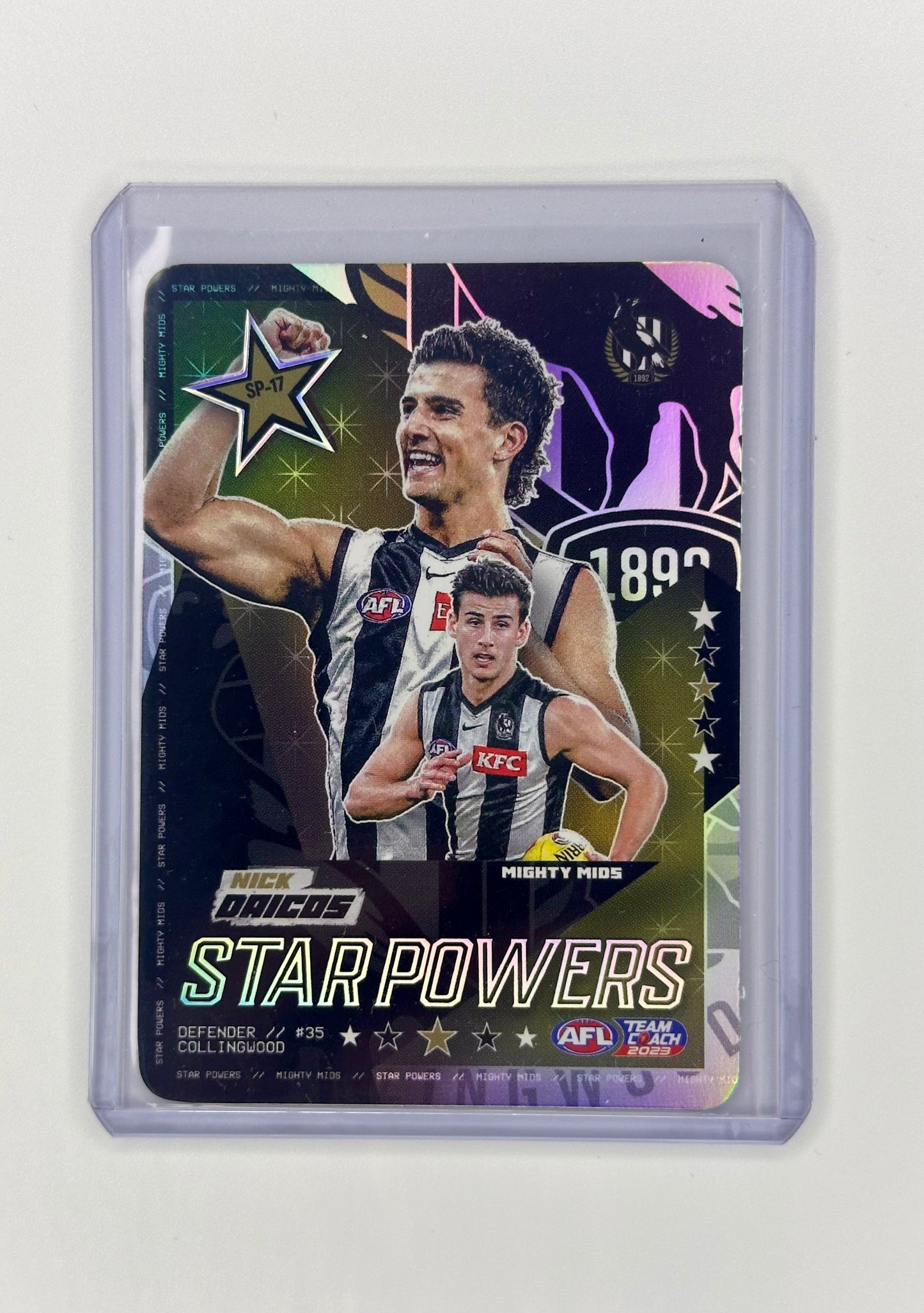 Nick Daicos 2023 AFL Teamcoach STAR POWERS SILVER SP-17 Colingwood