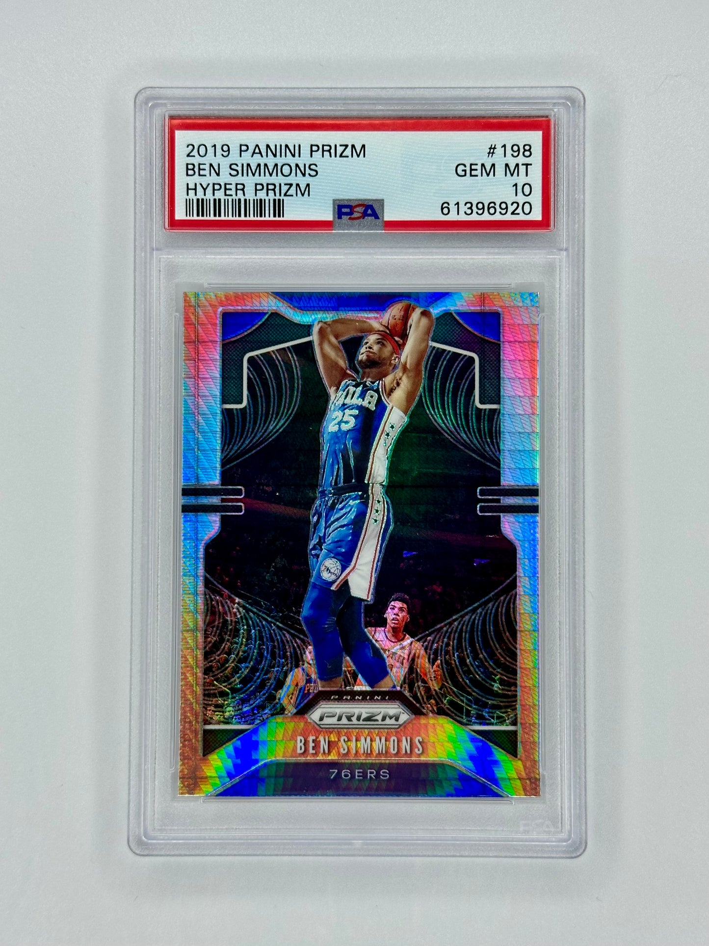 Ben Simmons 2019 Panini Prizm Hyper Prizm #198 PSA 10 Philadelphia 76ers