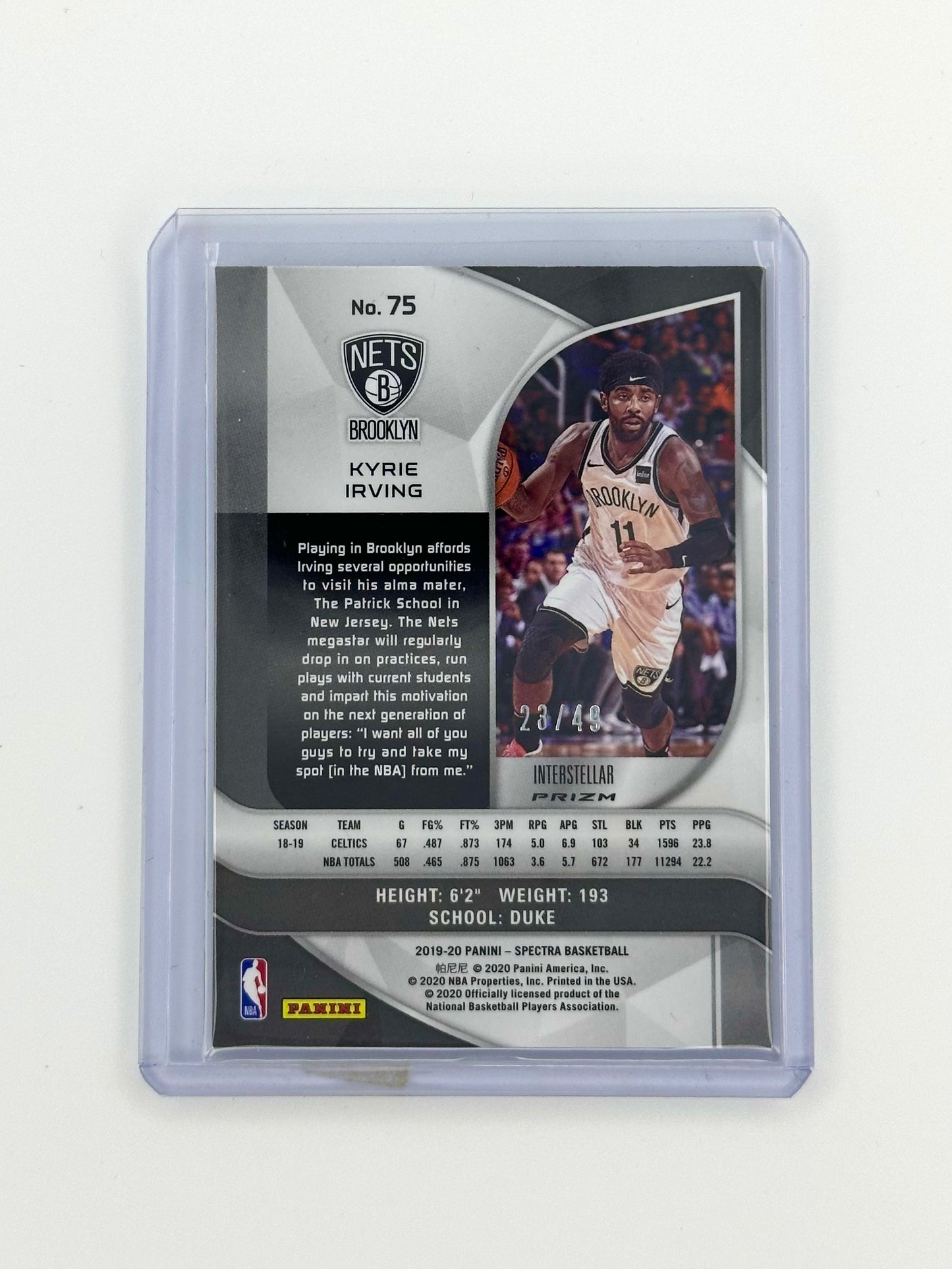 Kyrie Irving 2019-20 Panini Spectra Interstellar Prizm 23/49 #75